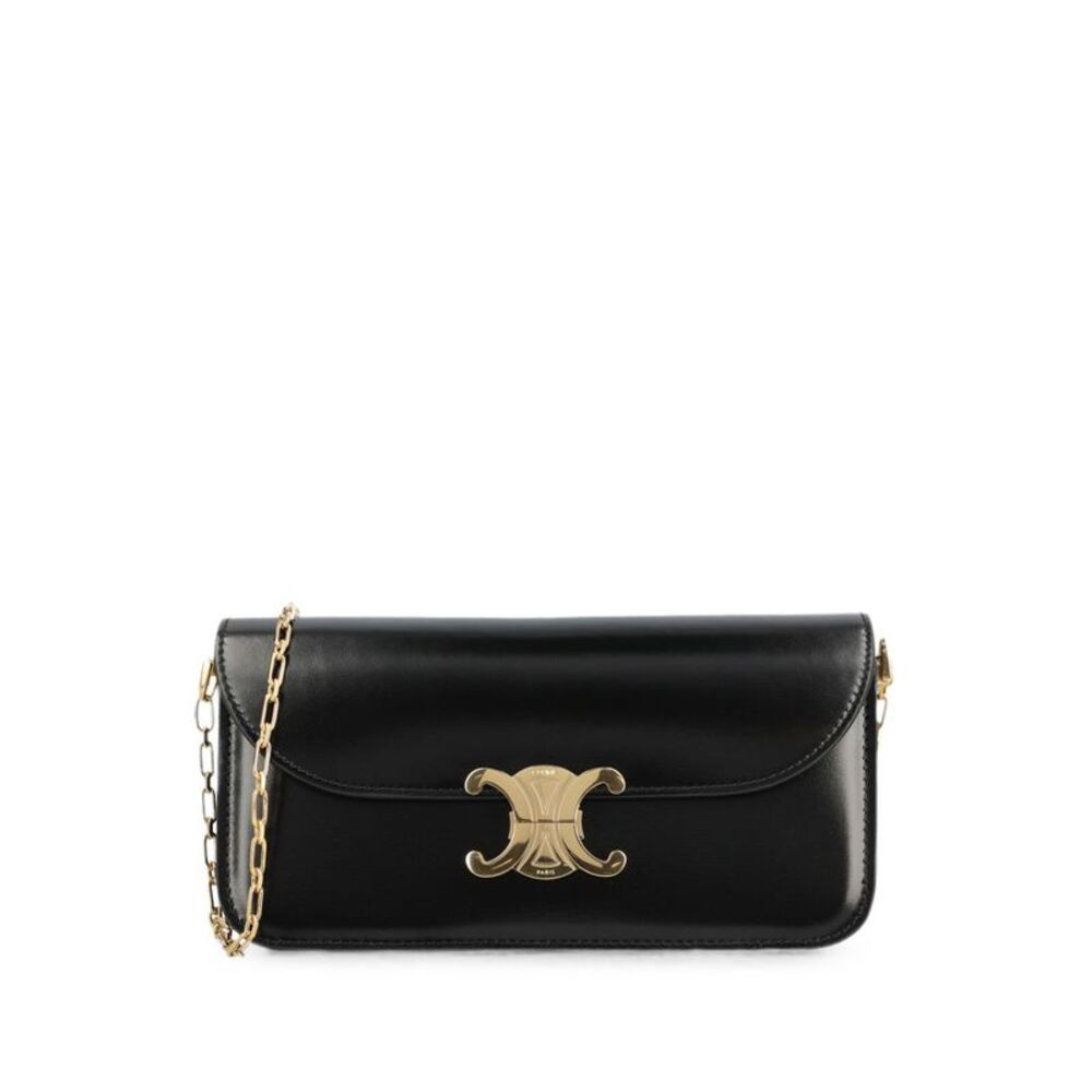Celine Women Triomphe Chain Small Leather Shoulder Bag